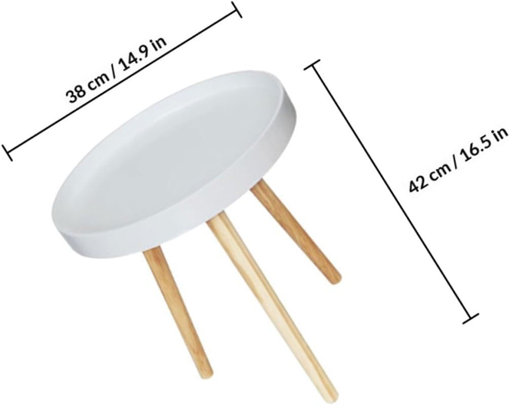 Modern Small Round Tea Table White Mini Sofa Side Table Bedside Decorative fo...