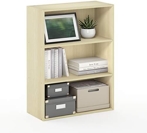 Furinno PASIR Book Shelf, 3-Tier Bookshelf, Storage Shelves Bookcase, 9.7 x 2...