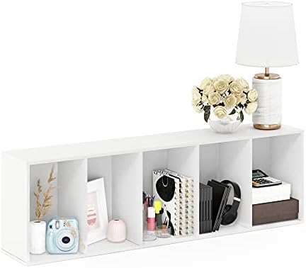 Furinno LUDER Book Shelf, 5-Tier Bookshelf, Bookcase with Open Shelves, 9.4 x...