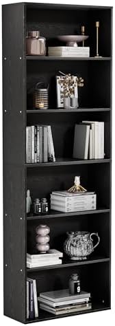 GRUSIGN 71" Tall 6-Tier Bookshelf, Large Open Display Bookcase with Ampl...