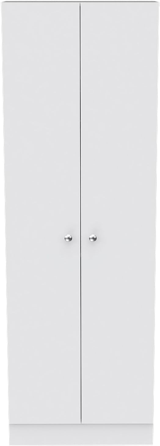 Multistorage Pantry Cabinet, Double Door, 5 Shelves, White