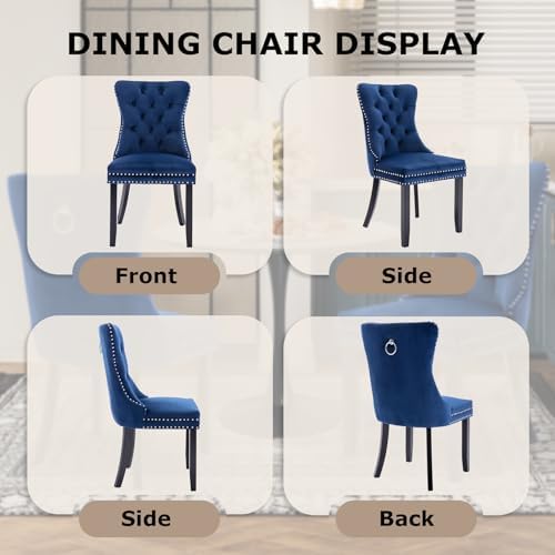 3-Pieces Dining Sets, 31.5" Round Dining Table Set with 2 Velvet Upholst...