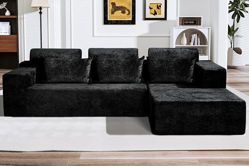 HABUTWAY 105" L-Shape Modular Sectional Sofa Couch for Living Room,No As...