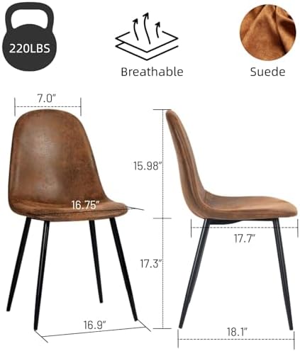 Homy Casa Dining Chairs Set of 4 Modern Style Mid Century Chair for Kitchen D...