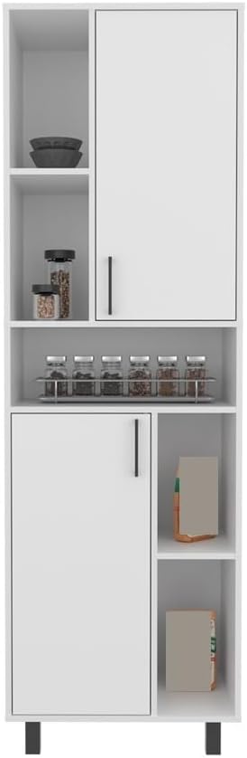 Tall Freestanding Pantry Cabinet, Storage Sideboard Locker for Living Room Ki...