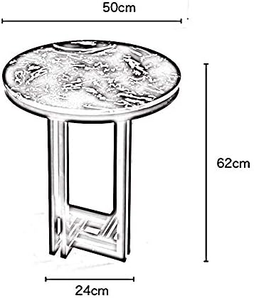Telephone Table, Marble Sofa Side Table Nordic Luxury Round Coffee Table Tele...