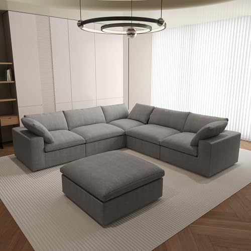 JACH V Shape Couches Sectional for Living Room, Modular Convertible Sofa Couc...