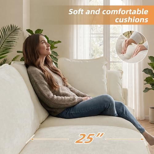 WorthFurni Modular Sectional Sofa with Storage Ottomans,103" L-Shaped Cl...