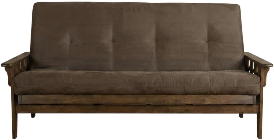 Kodiak Furniture Tucson Full Size Futon Set in Rustic Walnut Finish, Suede Gray