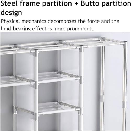 Foldable Wardrobe Portable Closet Oxford Fabric Thick Wardrobe Storage Closet...