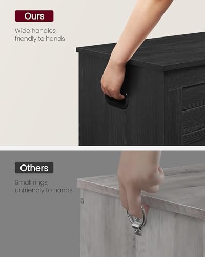 VASAGLE Storage Chest, 39.4 Inches Width Bench with 2 Safety Hinges | Farmhou...
