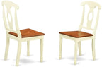 East West Furniture QUKE7-WHI-W 7 Piece Dining Room Furniture Set Consist of a Rectangle Kitchen Table with Butterfly Leaf and 6 Dining Chairs, 40x78 Inch, Buttermilk & Cherry