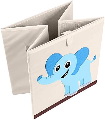 Foldable Animal Cube Storage Bins Fabric Toy Box/Chest/Organizer for Kids Nursery, 13 inch (Elegant Giraffe)
