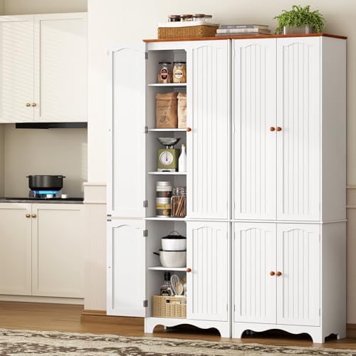 Function Home 72" Kitchen Pantry Cabinet, Freestanding Storage Cabinets,...