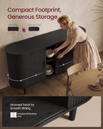 VASAGLE Storage Cabinet, Sideboard with Adjustable Shelves
