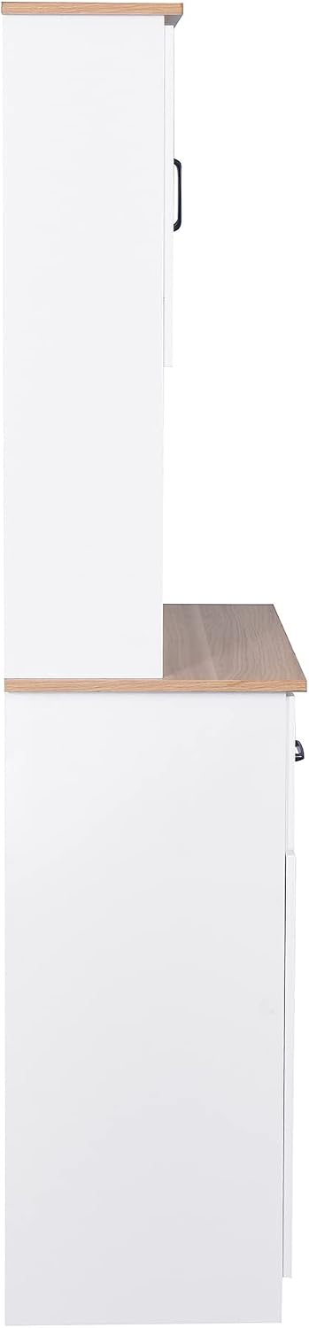 Modern Kitchen Cabinet with Hutch,Freestanding Kitchen Pantry Organizer with ...