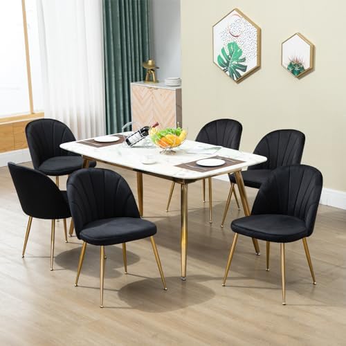 Velvet Dining Chairs Set of 4, Upholstered Mid Century Modern Dining Room Cha...