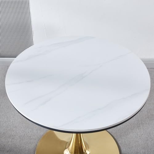 Mid Century Dining Table & Small Kitchen Table | Golden and White Tulip T...