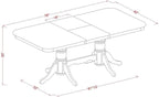 East West Furniture NADO7-WHI-W 7 Piece Dining Room Furniture Set Consist of a Rectangle Kitchen Table with Butterfly Leaf and 6 Dining Chairs, 40x78 Inch, Buttermilk & Cherry