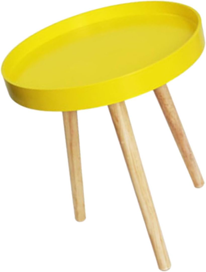 Nordic Style Mini Round Tea Table Small Yellow Sofa Side Table for Living Roo...