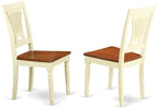 East West Furniture PLAI9-WHI-W 9 Piece Dining Table Set Includes an Oval Dinner Table with Butterfly Leaf and 8 Dining Room Chairs, 42x78 Inch, Buttermilk & Cherry