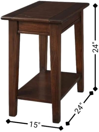 Starlight Canyon Home Cherry Brown Rectangular Side Table, Solid Mahogany 24 ...
