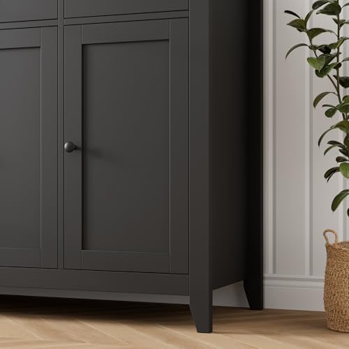 HORSTORS 55" W Buffet Cabinet with Storage, Kitchen Storage Cabinet, Black