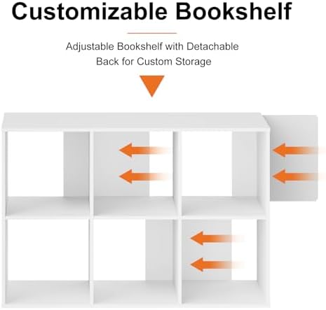 Sweetcrispy 6 Cube Storage Organizer, Stackable Modular Bookcase Shelf