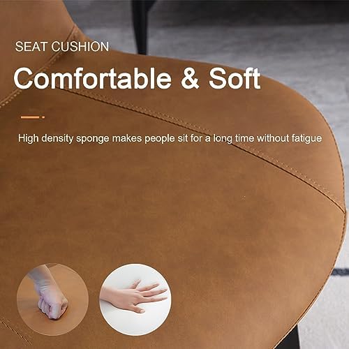 Dining Chairs, Modern PU Leather Dining Room Chair with Sturdy Metal Legs, Up...
