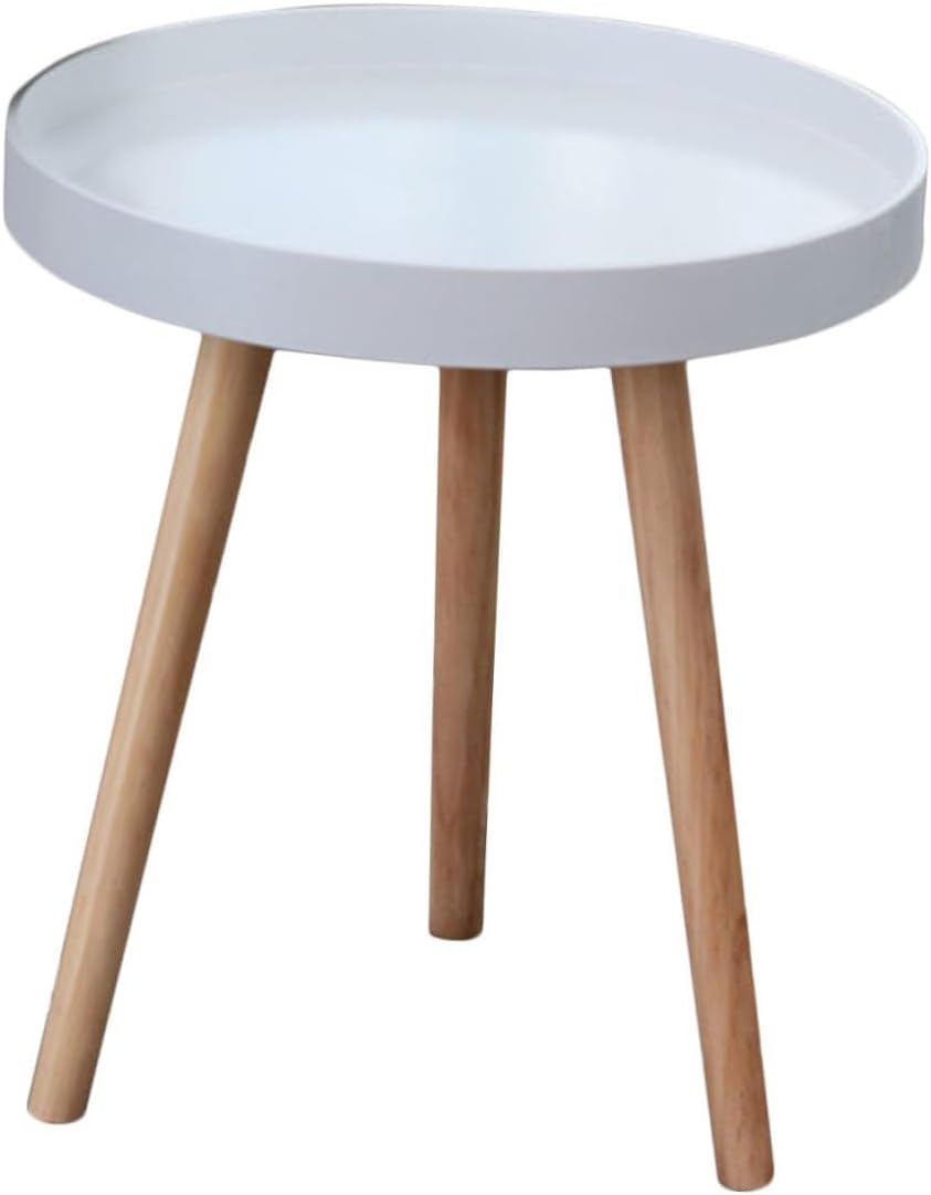 Nordic Small Round Coffee Table White Modern Mini Sofa Side End Table Bedside...