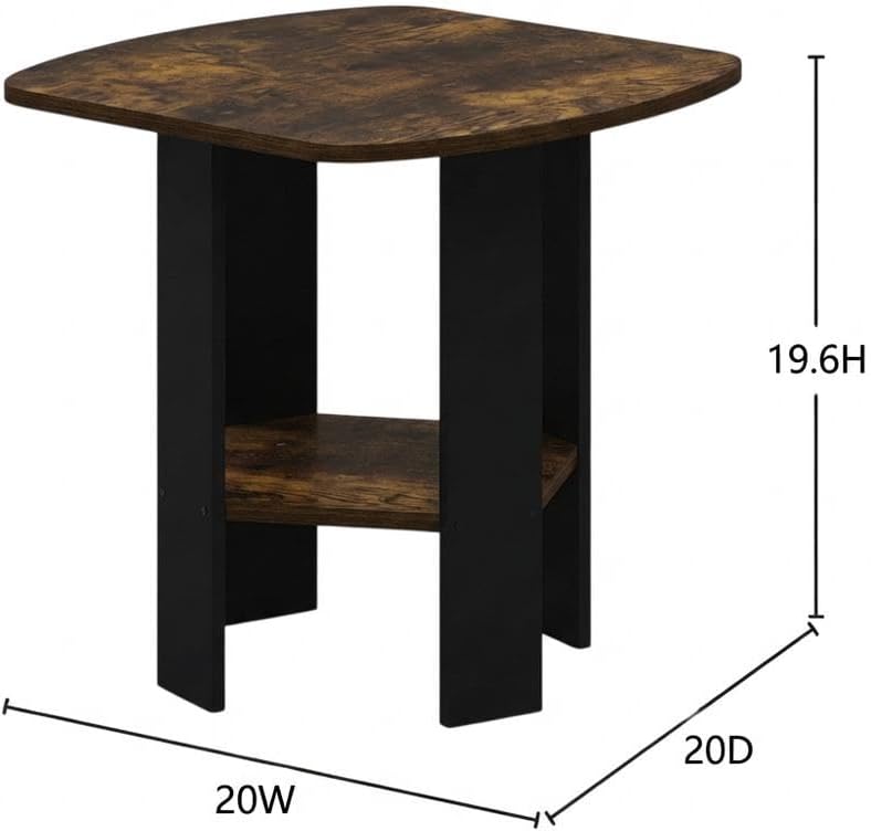 Furnifact Amber Pine Side Table with Elegant Finish, Modern Design, Durable C...