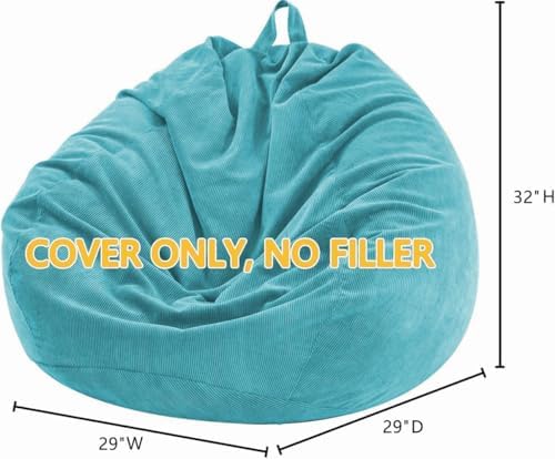 Bean Bag Chair Cover (No Filler) for Kids and Adults,Beanbag Stuffed Animal Storage Without Filling Plush Toys Holder and Organizer Soft Premium Corduroy 200L