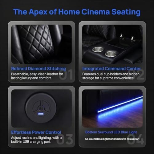 A Ainehome Power Furniture Reclining Sectional Sofa Set, Living Room Power Re...