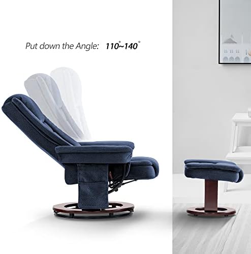 MCombo Swivel Recliner with Ottoman Chair, TV Chair Sets with Vibration Massa...