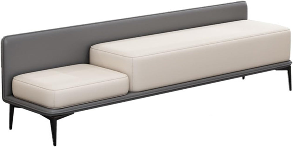 Modern End of Bed Bench Foot of Entryway Storage Ottoman Leather Entryway(Gri...