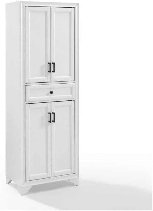 HomeStock White Kitchen Pantry Cabinet - Adjustable Shelves - 67.75" Hei...