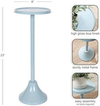 Kate and Laurel Sanzo Modern Round Metal Pedestal Drink Table, 9 x 9 x 23, Light Blue, Decorative Martini Table with Trumpet Base for Use as Indoor Plant Stand or Living Room Mini Table