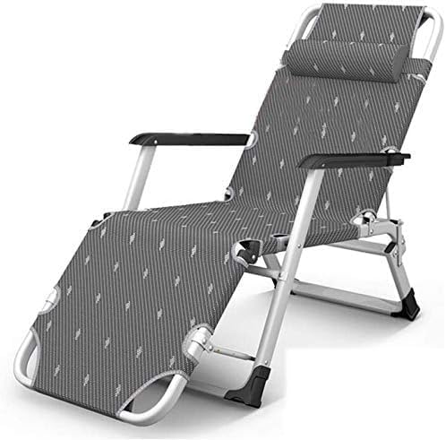 Lounge Chair Folding Lunch Break Nap Backrest Balcony Home Leisure Beach Garden Portable Solid Durable(Black Flower)