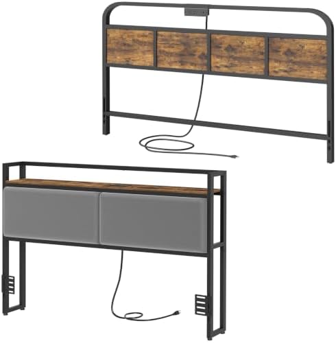 YATINEY Queen Size Headboard Only, Head Board with Sliding Charging Station, ...