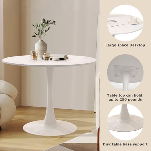 3-Pieces Dining Sets, 31.5" Round Dining Table Set with 2 Velvet Upholst...