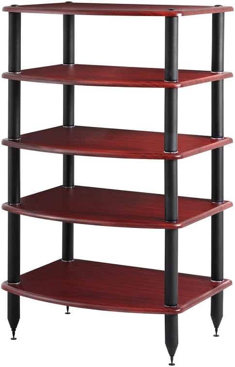 Pangea Audio Vulcan Five Shelf Audio Rack, Media Stand, and Components Cabine...