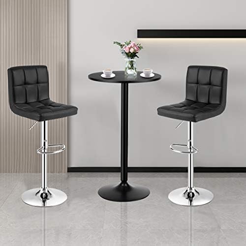 COSTWAY 3-Piece Bar Table Set, Counter Height Table Set with 2 Bar Stools