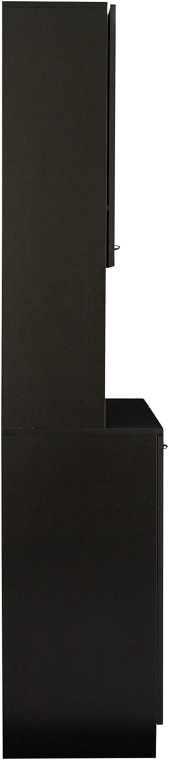 71" Black Kitchen Pantry Cabinets with Microwave Stand, 6 Doors & 3 ...