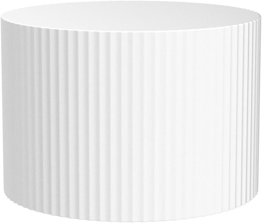 WILLIAMSPACE Black Round Nesting Coffee Table Set of 2, Modern Wooden Center Tables Accent End Tea Table for Living Room Apartment, No Need Assembly (White-Round)