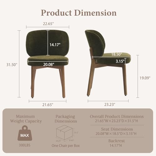 YOUNUOKE Single Dining Chair Modern Dining Room Chair Green