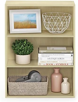 Furinno PASIR Book Shelf, 3-Tier Bookshelf, Storage Shelves Bookcase, 9.7 x 2...