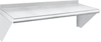 HARDURA Stainless Steel Shelf 12" x 36", 230lb Commercial Shelves Wall Mount Metal Shelving with Backsplash and Brackets for Kitchen, Restaurant, Laundry Room and Home