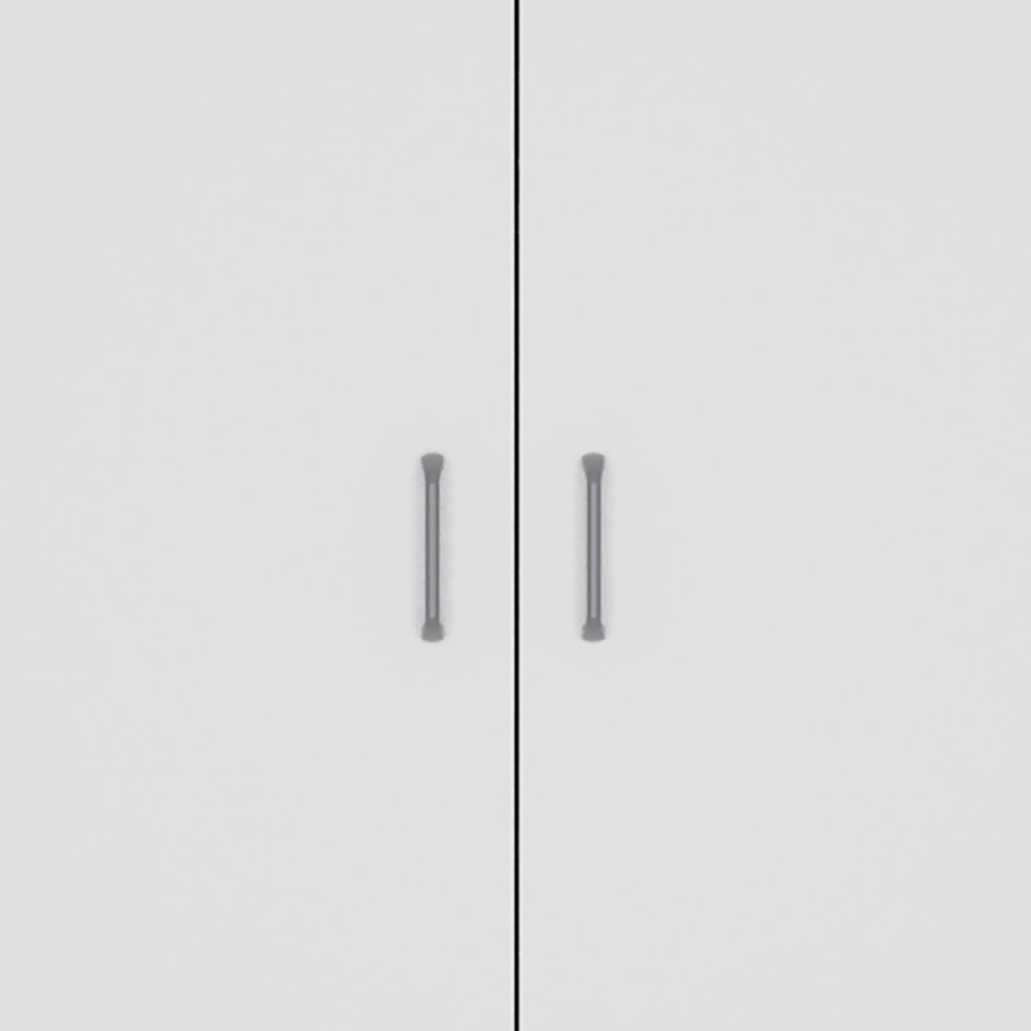 Spacious White Pantry Cabinet: 5 Shelves, 3 Door Shelves