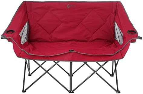 ARROWHEAD OUTDOOR Portable Folding Double Duo Camping Chair Loveseat w/ 2 Cup...