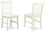 East West Furniture MZNO5-LWH-W 5 Piece Kitchen Table & Chairs Set Includes a Rectangle Dining Table with Dropleaf and 4 Dining Room Chairs, 36x54 Inch, Linen White